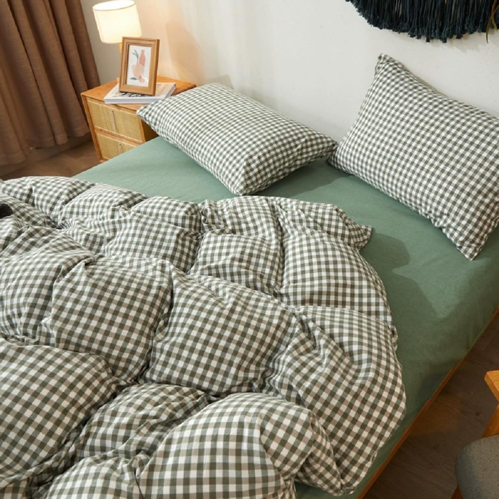 Gingham Cotton Duvet Cover Set