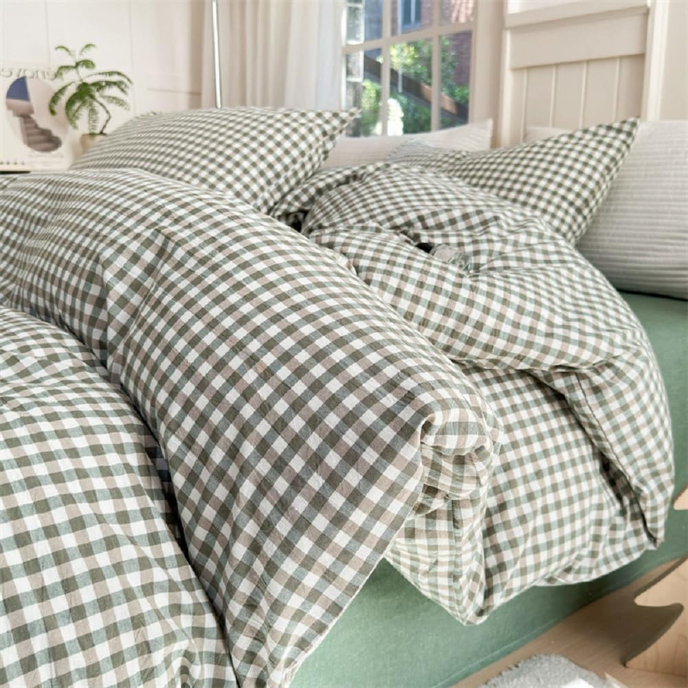 Gingham Cotton Duvet Cover Set