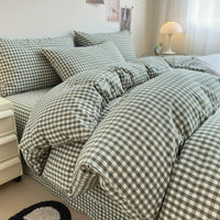 Gingham Cotton Duvet Cover Set - Real Life Co