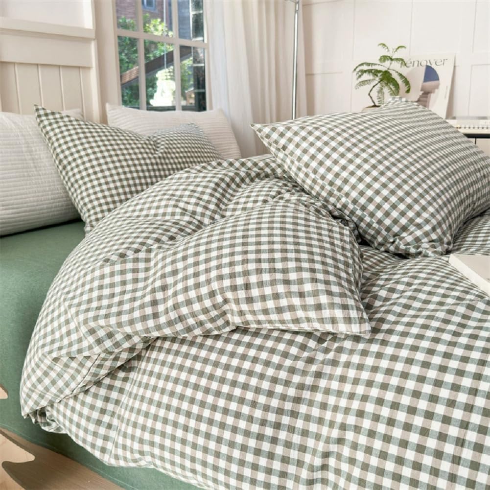Gingham Cotton Duvet Cover Set - Real Life Co