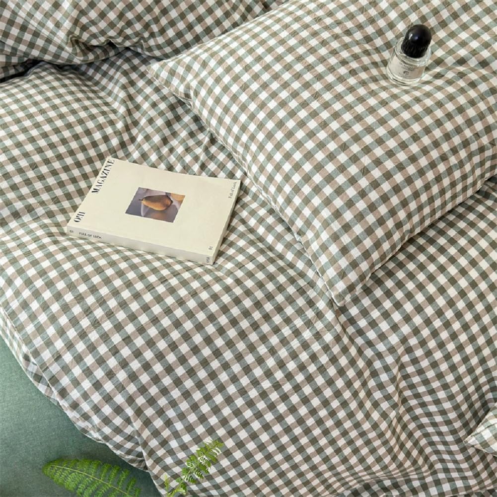 Gingham Cotton Duvet Cover Set - Real Life Co