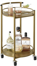 Gold Rolling Bar Cart ters, Serving Bar Trolley for Home Kitchen,Living Room,Christmas,New Year - Real Life Co