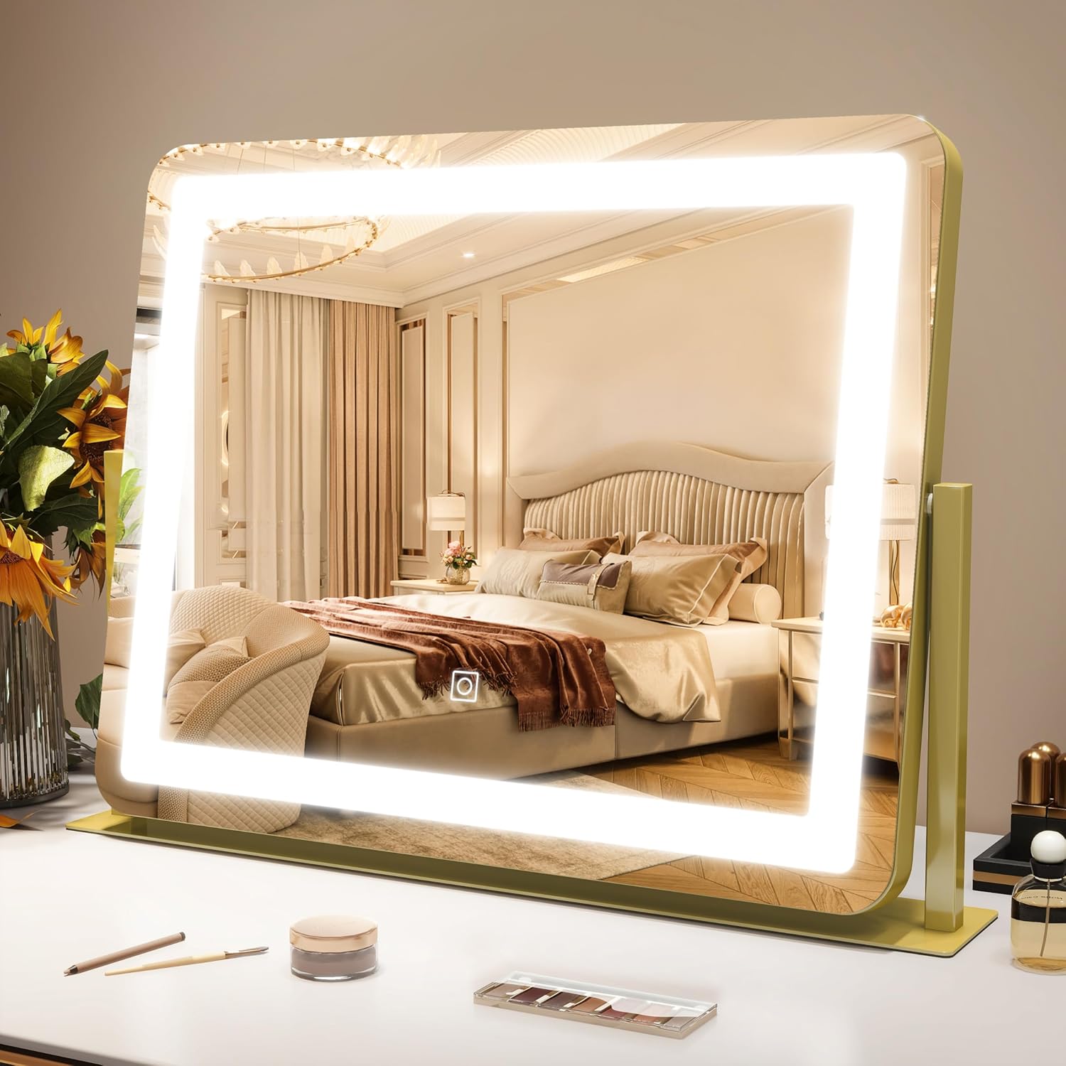 Gold Vanity Mirror with Lights