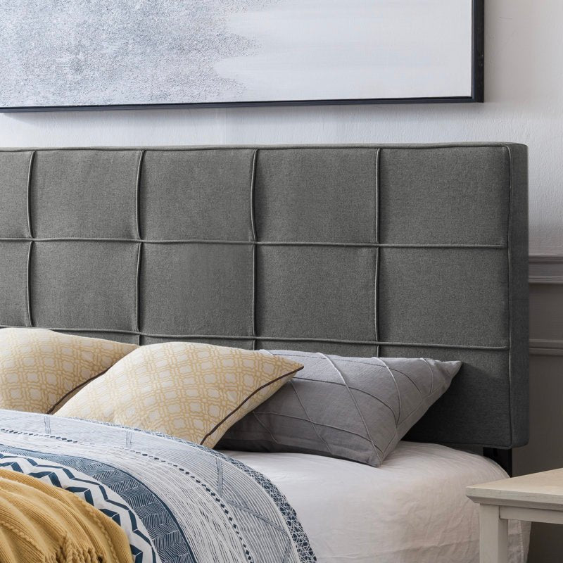 Gray Woven Upholstered Headboard