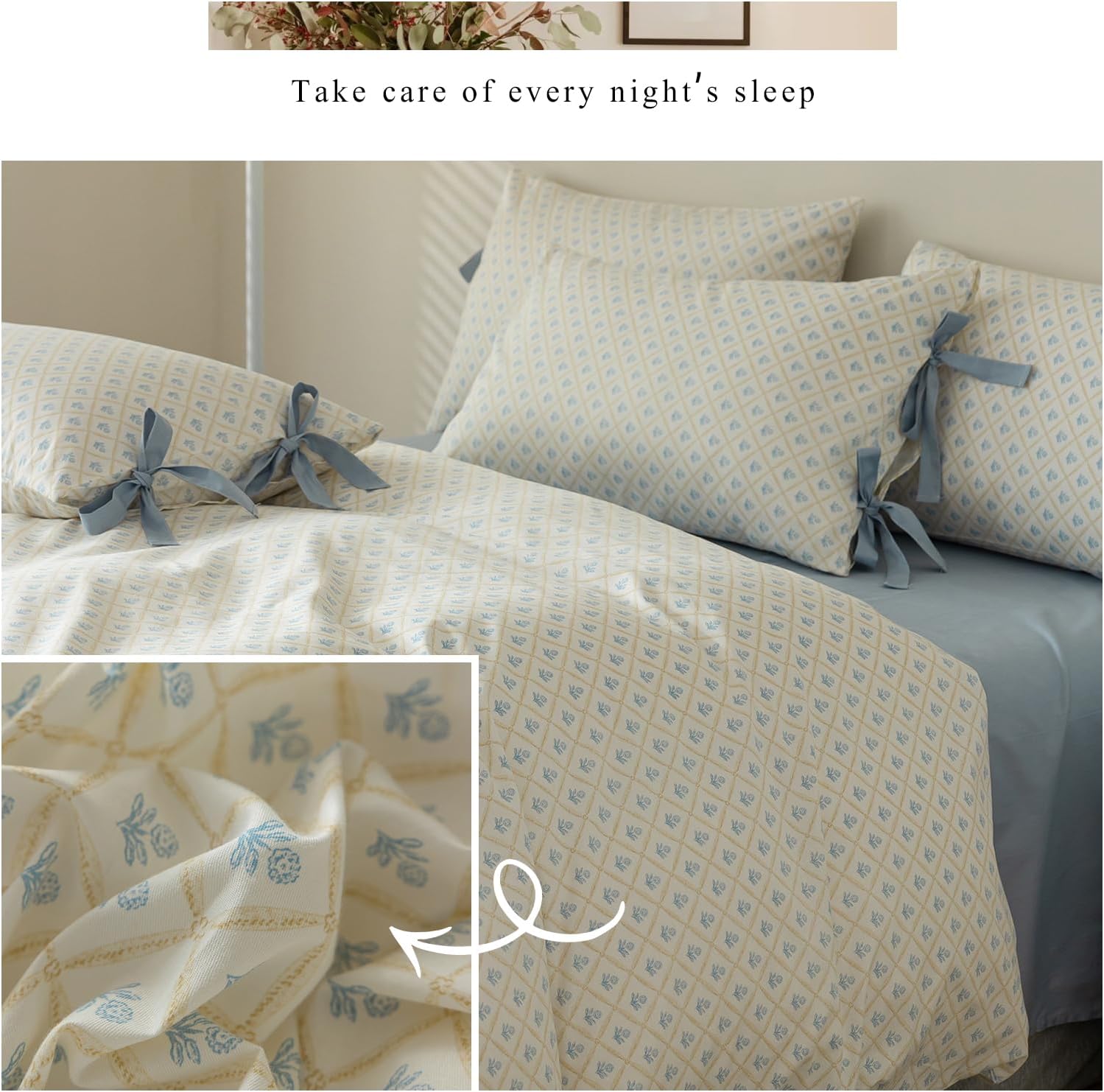 Harlow Blue Floral Duvet Cover Set