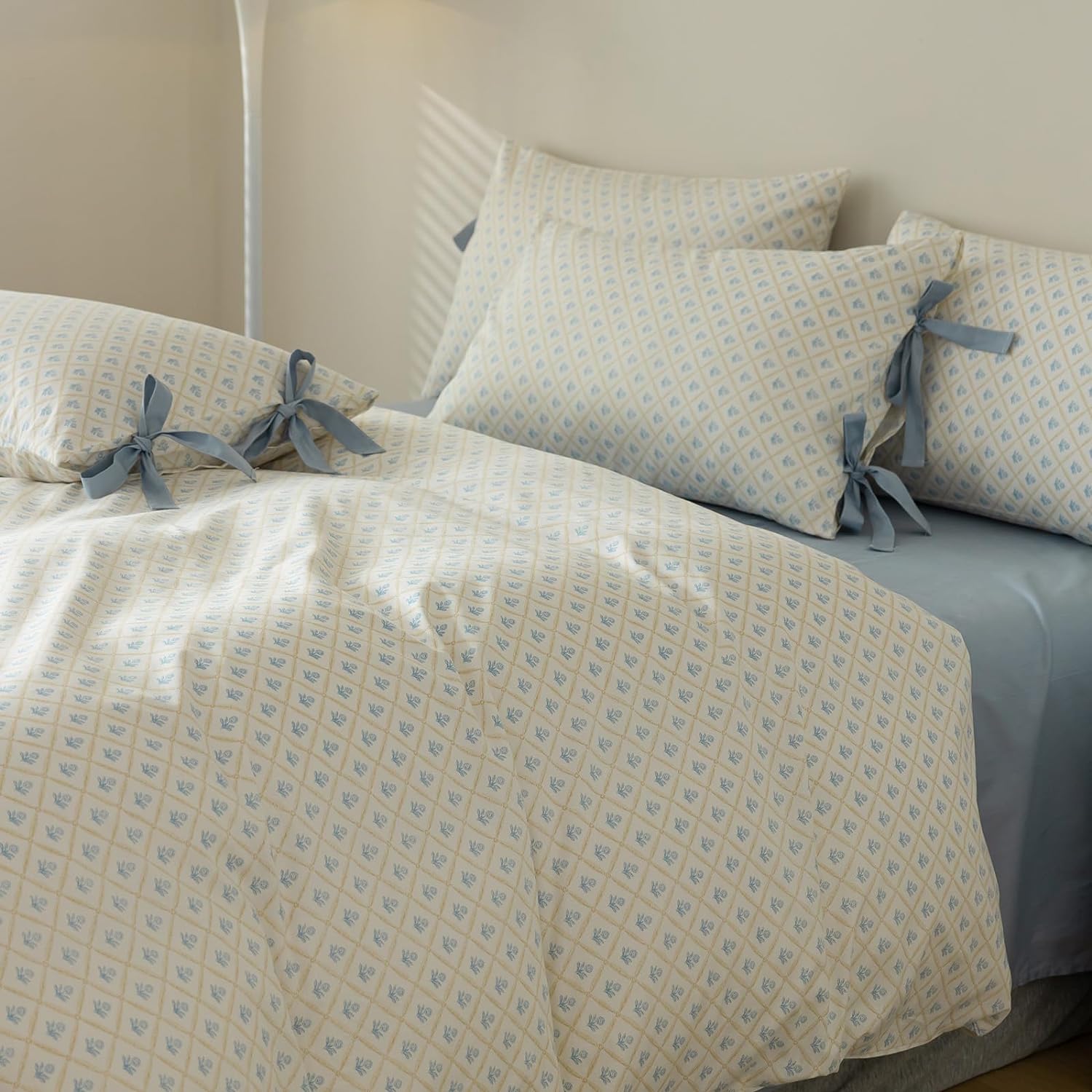 Harlow Blue Floral Duvet Cover Set - Real Life Co