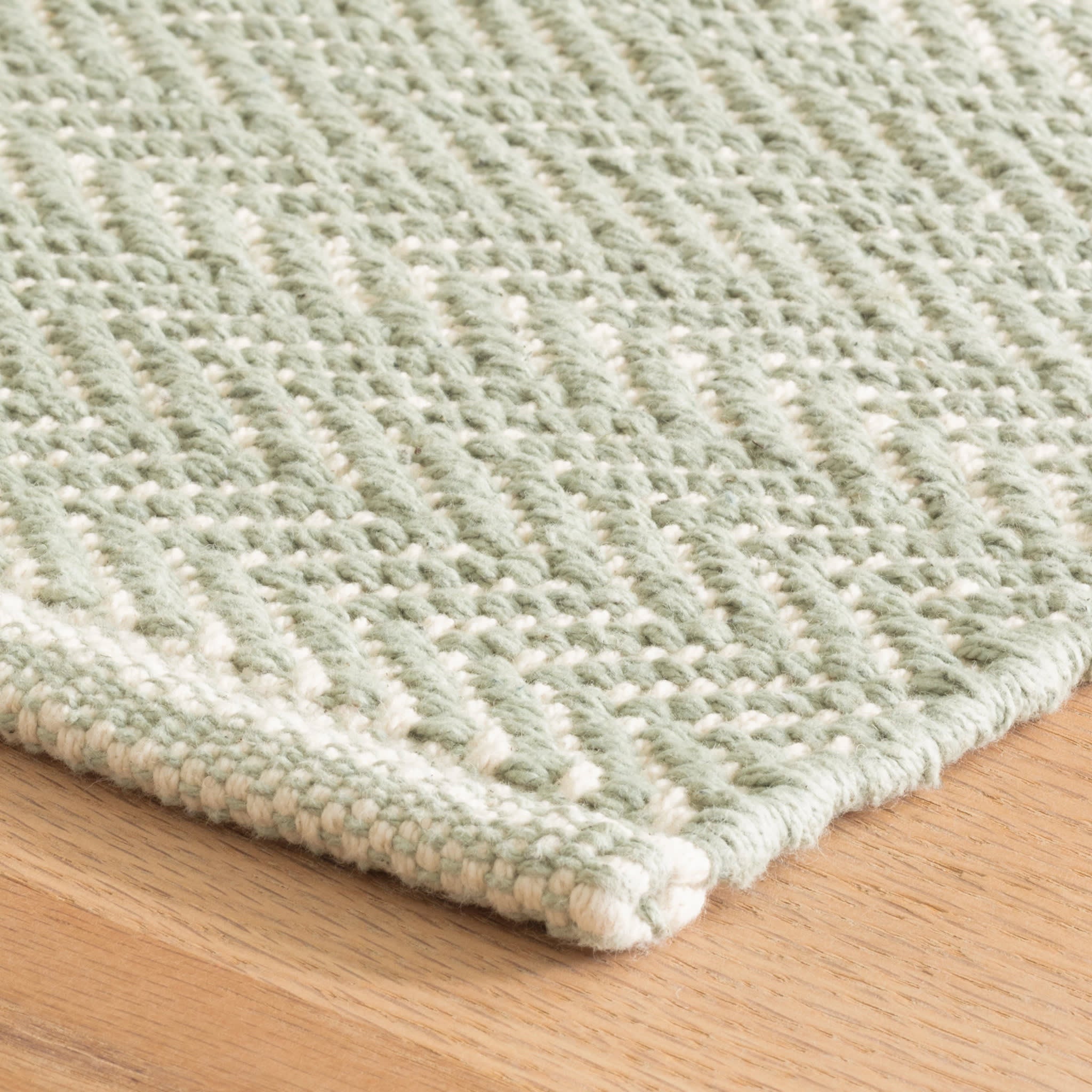 Herringbone Handwoven Cotton Rug | Ocean