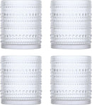 Hobnail Plastic Beverage Cocktail Glass 4 Pack, 10.5 Ounce - Real Life Co