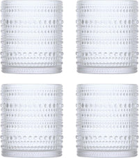 Hobnail Plastic Beverage Cocktail Glass 4 Pack, 10.5 Ounce - Real Life Co