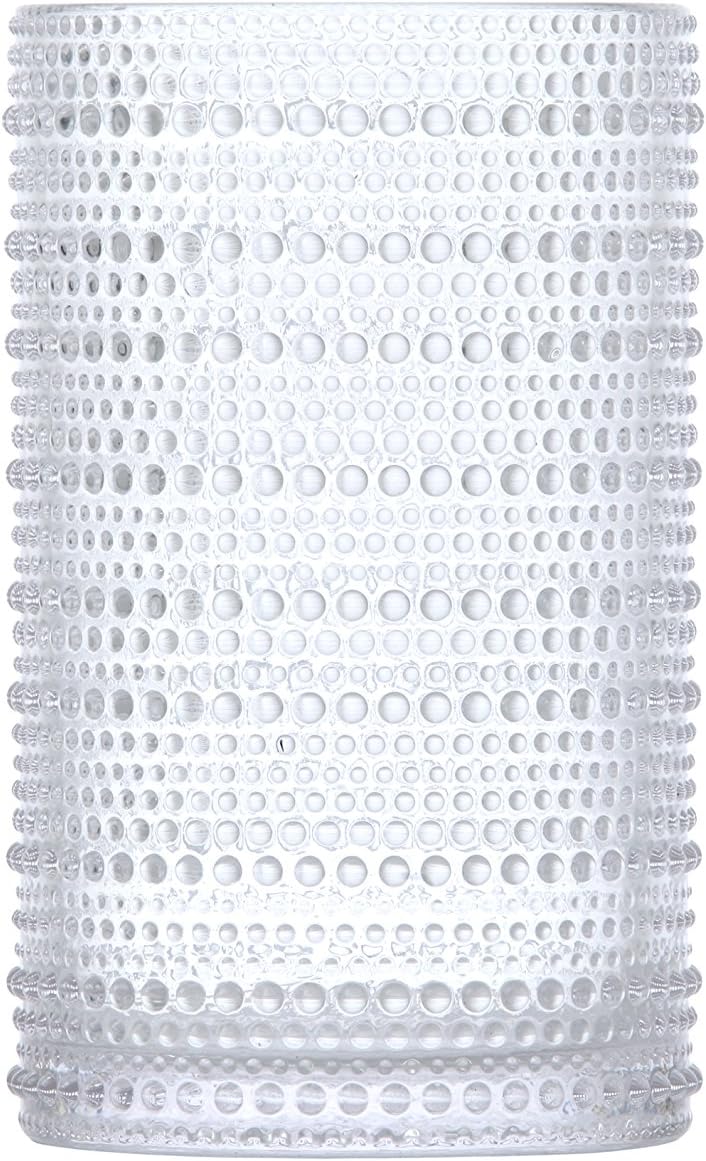 Hobnail Plastic Beverage Cocktail Glass 4 Pack, 10.5 Ounce - Real Life Co