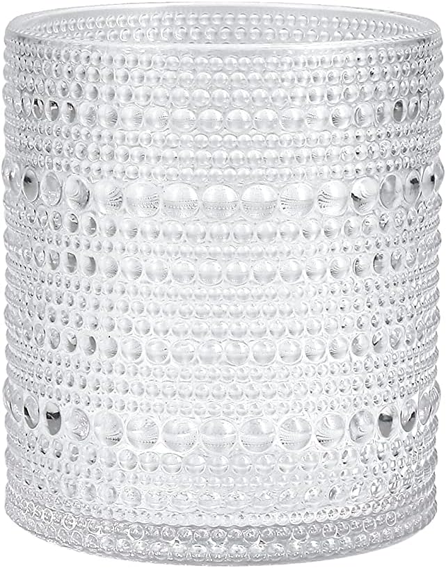 Hobnail Plastic Beverage Cocktail Glass 4 Pack, 10.5 Ounce