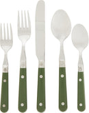 International Le Prix Stainless Steel Dishwasher - Safe 30Piece Flatware Set, Service for 6, Moss Green, (22713) - Real Life Co