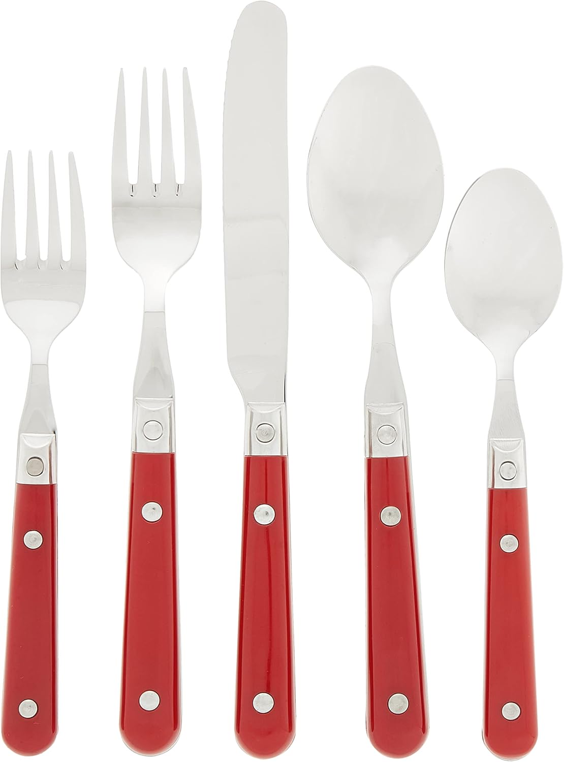 International Le Prix Stainless Steel Dishwasher - Safe 30Piece Flatware Set, Service for 6, Moss Green, (22713) - Real Life Co