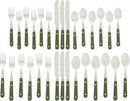 International Le Prix Stainless Steel Dishwasher - Safe 30Piece Flatware Set, Service for 6, Moss Green, (22713) - Real Life Co