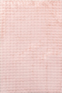 Ivana Checkered Plush Cloud Washable Rug | Blush - Real Life Co