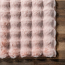 Ivana Checkered Plush Cloud Washable Rug | Blush - Real Life Co