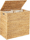 Large Natural Woven Double Laundry Hamper - Real Life Co