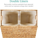 Large Natural Woven Double Laundry Hamper - Real Life Co