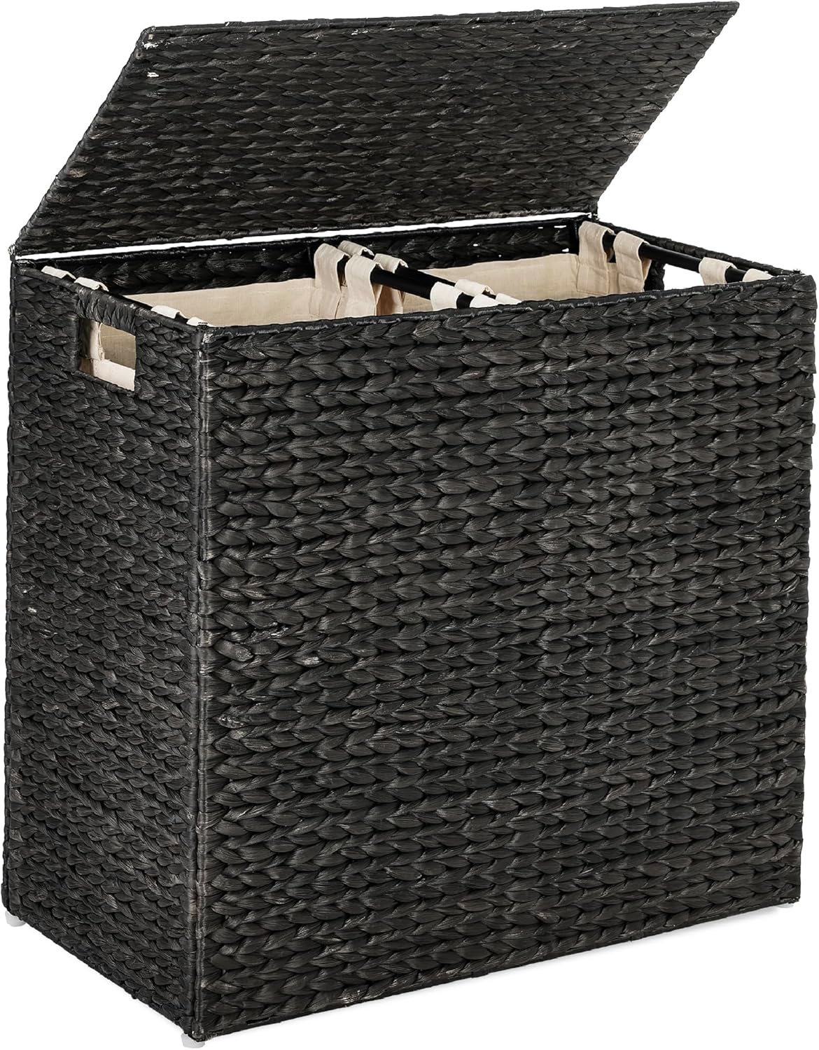 Large Natural Woven Double Laundry Hamper - Real Life Co