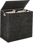Large Natural Woven Double Laundry Hamper - Real Life Co