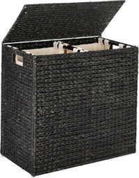 Large Natural Woven Double Laundry Hamper - Real Life Co