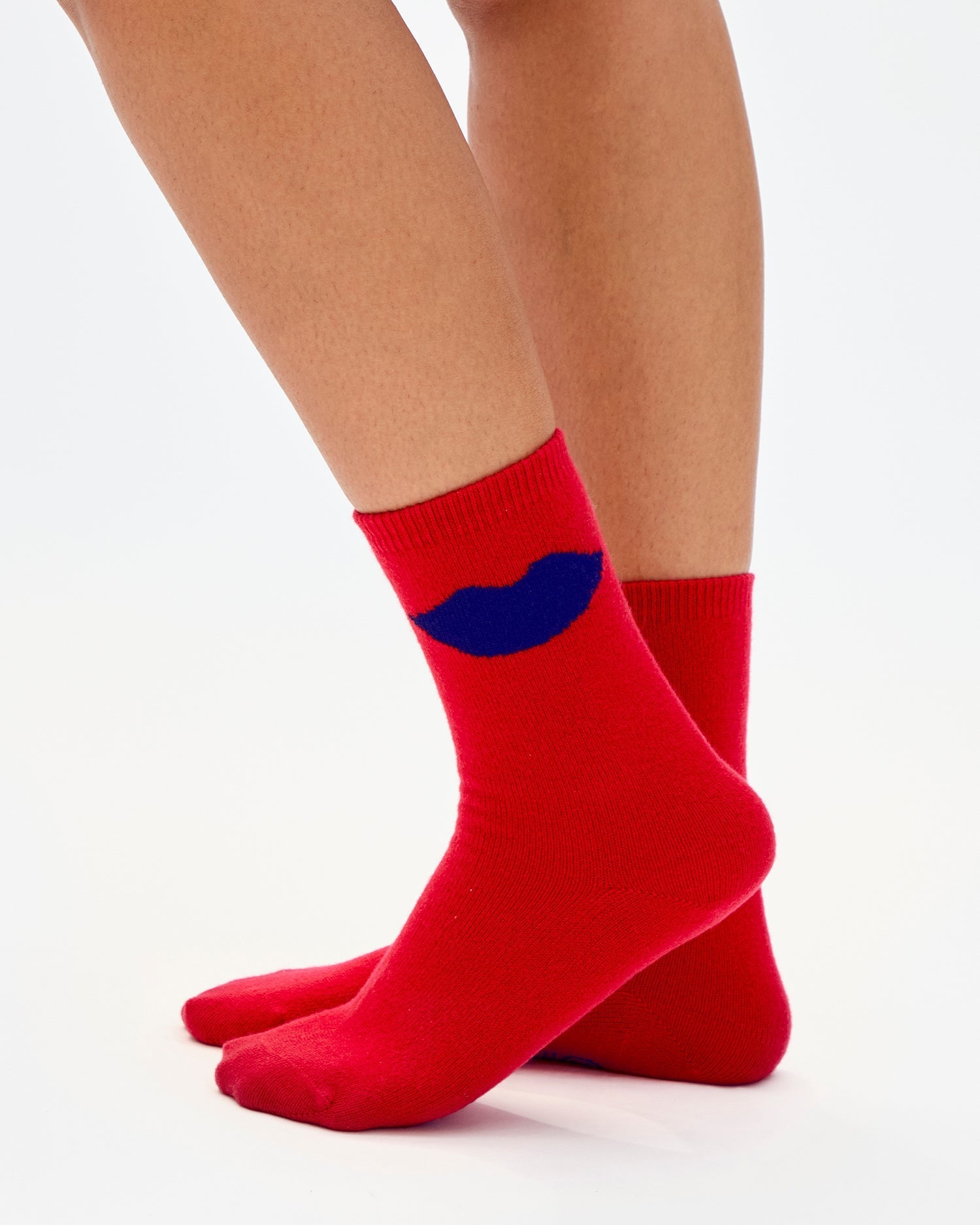 Lips Cashmere Crew Socks by Clare V.