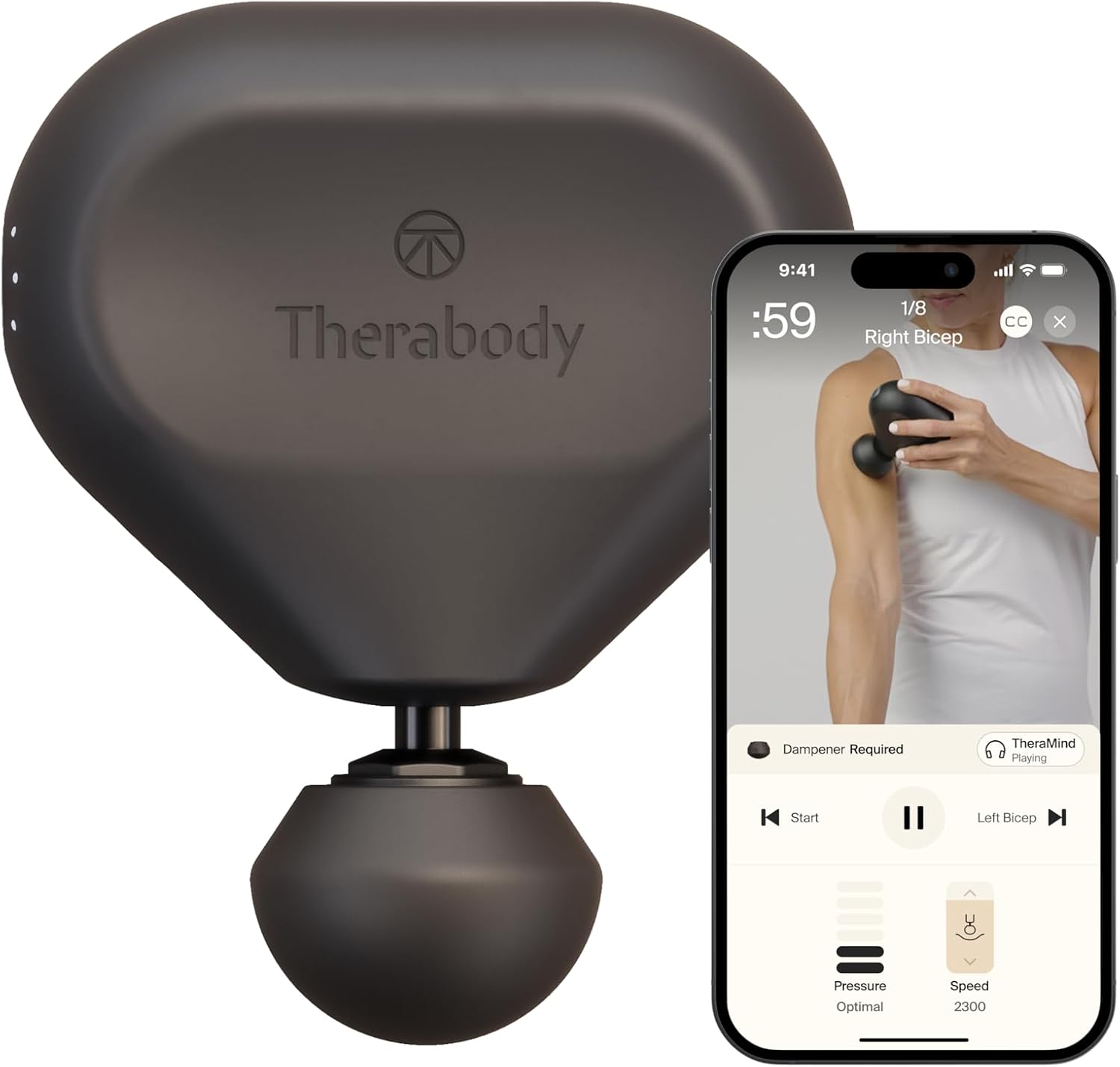 Mini (2Nd Generation) by Therabody - Handheld Electric Massage Gun - Compact Deep Tissue Treatment for Any Athlete on the Go - Portable Percussion Massager with Quietforce Technology (Green) - Real Life Co