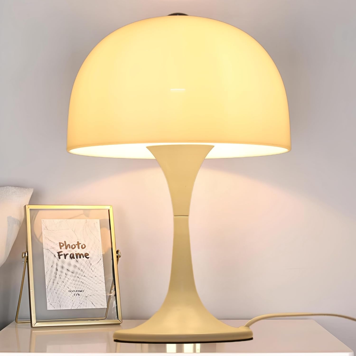 Modern Sleek Table Lamp Milky White Acrylic Shade