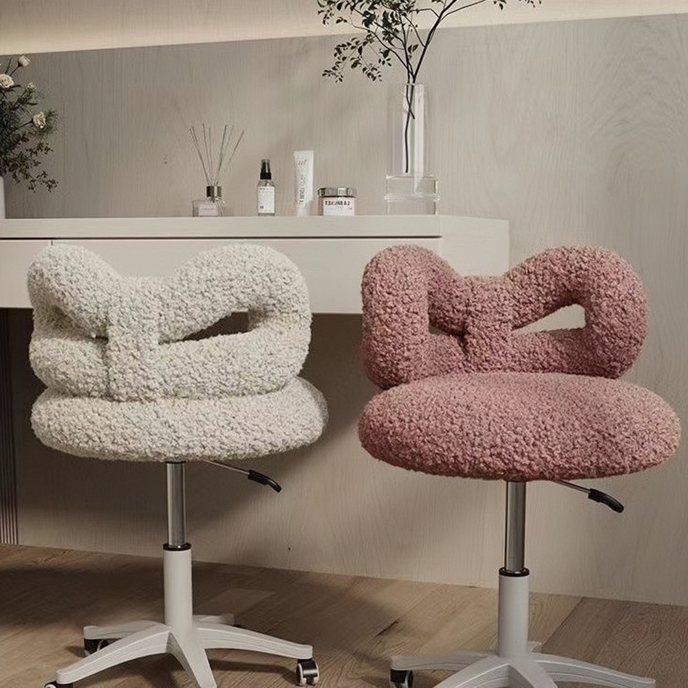 Modern Teddy Velvet Vanity Chair with Back