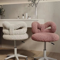 Modern Teddy Velvet Vanity Chair with Back - Real Life Co