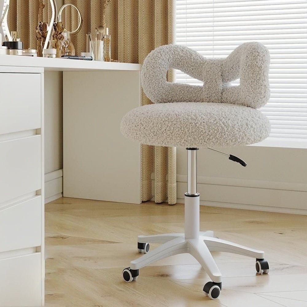 Modern Teddy Velvet Vanity Chair with Back - Real Life Co
