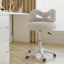 Modern Teddy Velvet Vanity Chair with Back - Real Life Co