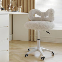 Modern Teddy Velvet Vanity Chair with Back - Real Life Co