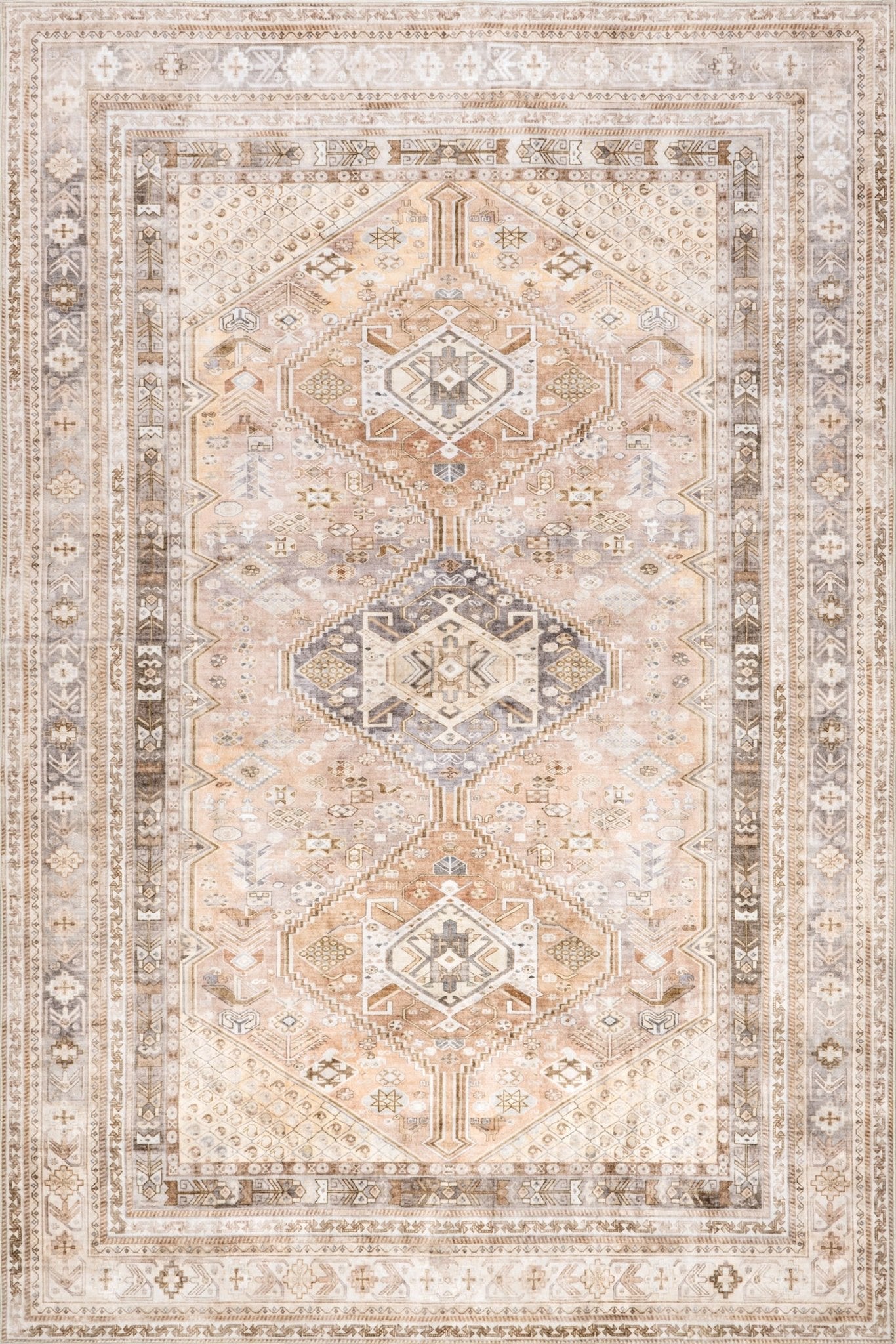 Neriah Medallion Washable Rug