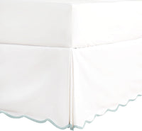 Off White Bed Skirt Scallop Edge Pleated 14 Inch Drop - Real Life Co