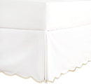 Off White Bed Skirt Scallop Edge Pleated 14 Inch Drop - Real Life Co