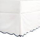Off White Bed Skirt Scallop Edge Pleated 14 Inch Drop - Real Life Co