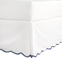 Off White Bed Skirt Scallop Edge Pleated 14 Inch Drop - Real Life Co