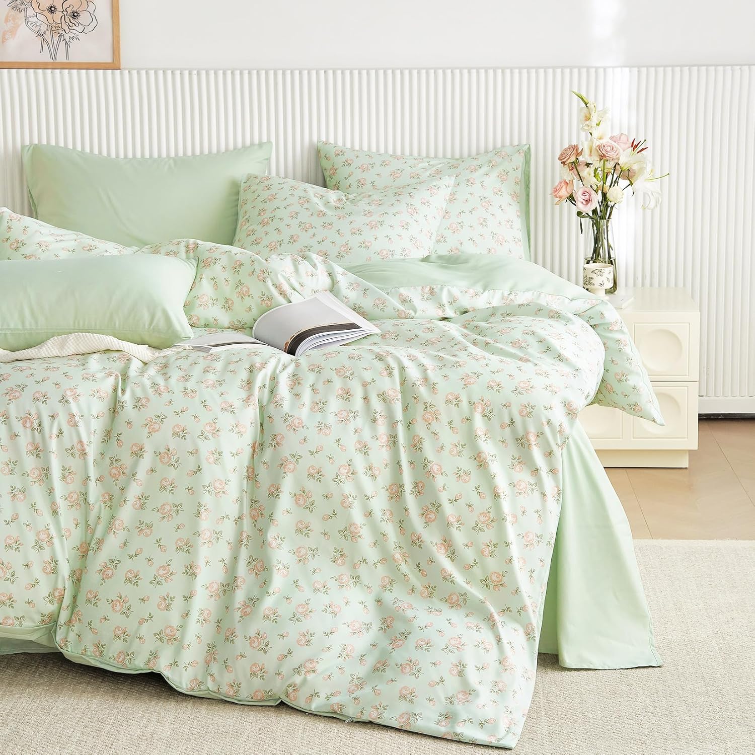 Pink Florals Comforter Set - Real Life Co