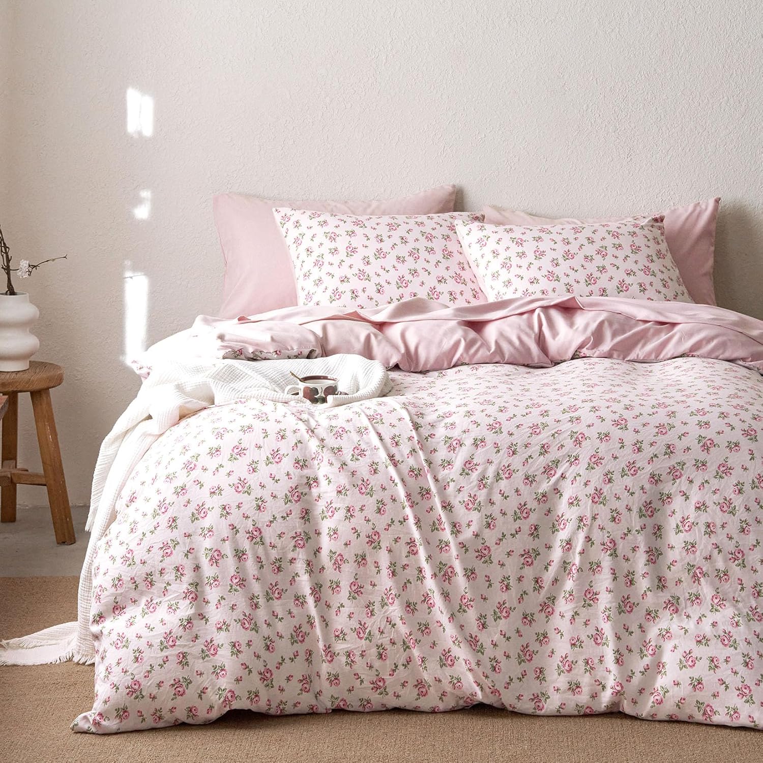 Pink Florals Comforter Set