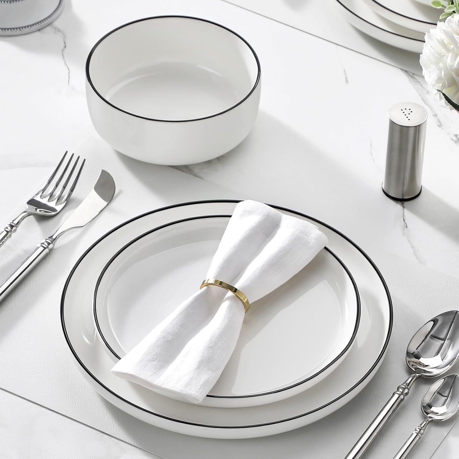 12 Pieces Modern Porcelain Dinnerware Set for 4