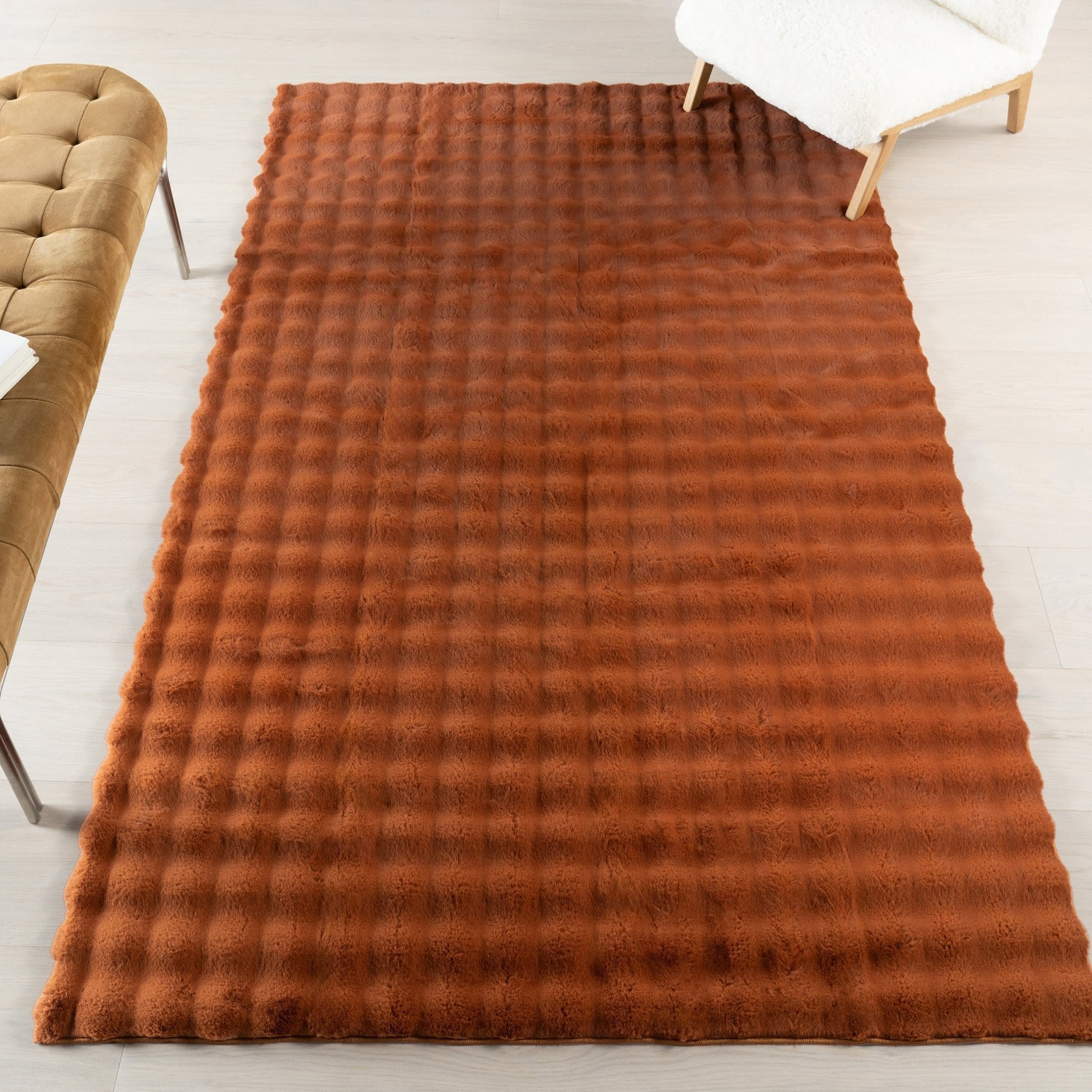 Plush Cloud Washable Rug in Brick - Real Life Co