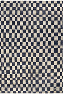 Rasali Checkered Box Rug | Navy - Real Life Co