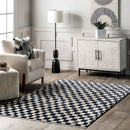 Rasali Checkered Box Rug | Navy - Real Life Co