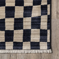 Rasali Checkered Box Rug | Navy - Real Life Co
