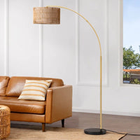 Rattan Arched Dimmable Floor Lamp - Real Life Co