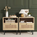 Rattan Nightstands Set of 2 - Real Life Co