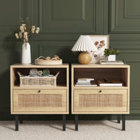 Rattan Nightstands Set of 2 - Real Life Co
