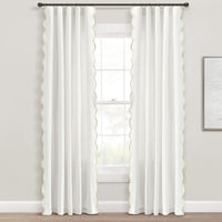 Scalloped Edge Light Filtering Window Curtain Panels Pair - Real Life Co