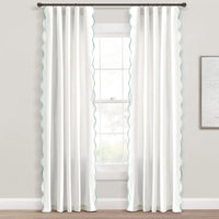 Scalloped Edge Light Filtering Window Curtain Panels Pair - Real Life Co